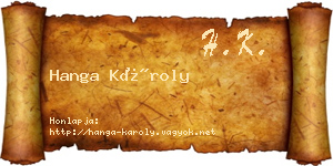 Hanga Károly névjegykártya