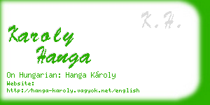 karoly hanga business card